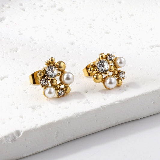 Pearl Cluster Sparkle Studs