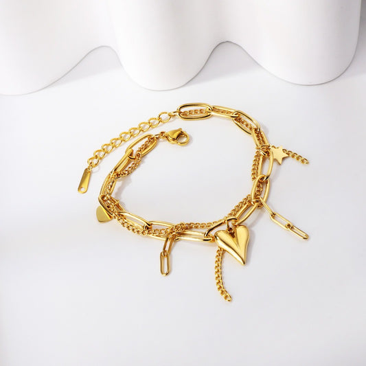 Golden Whispers Charm Bracelet