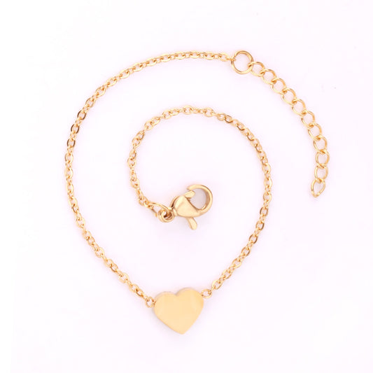 Cherished Heart Gold Anklet
