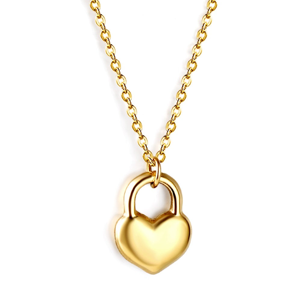 Golden LockHeart Necklace