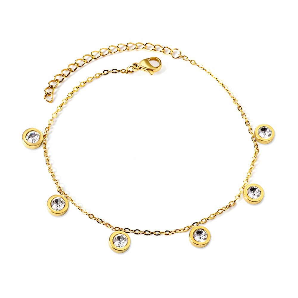 Chic Circlet Gold Charm Anklet