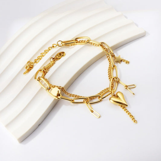 Golden Whispers Charm Bracelet