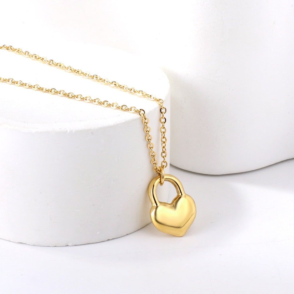 Golden LockHeart Necklace